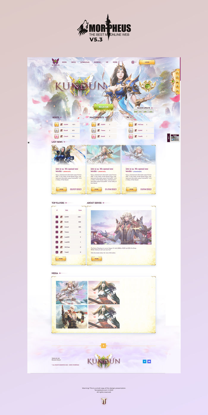 Kundun Mu Morpheus MuWeb V5.3 Theme