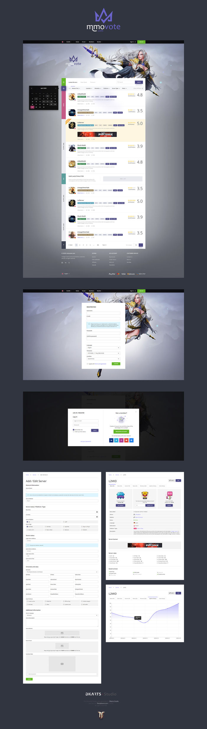 L2 Server Top Announcements Website Template