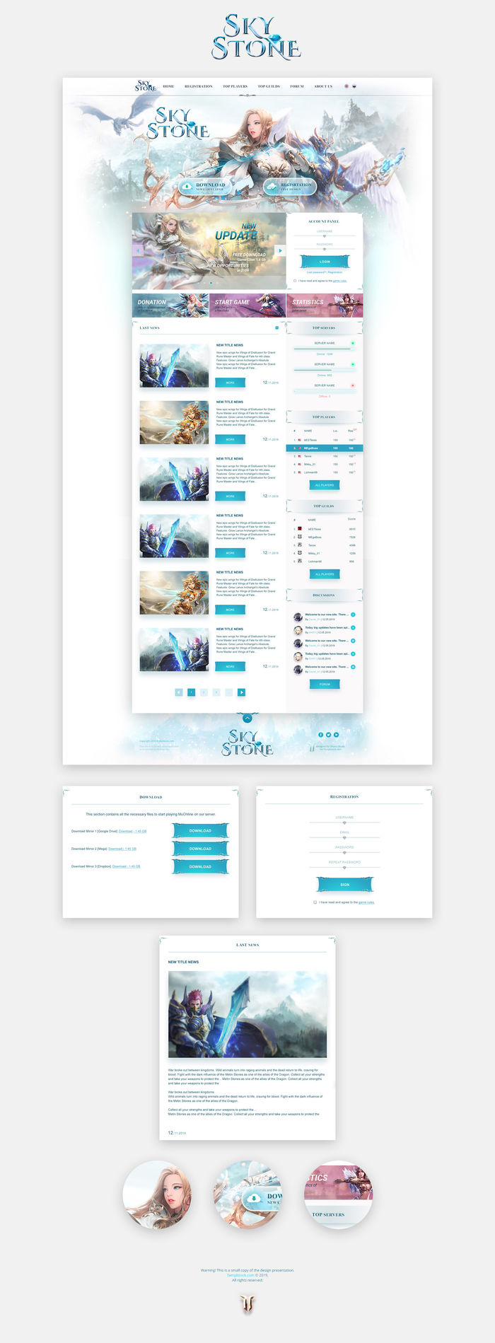 Mu Online SkyStone Game Website Template